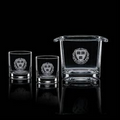 Aristocrat Ice Bucket w/ 2 On The Rocks Glasses